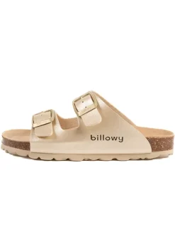 billowy Clogs & Pantoletten·Pantoletten^Leder-Pantoletten in Gold