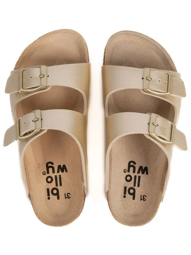 billowy Clogs & Pantoletten·Pantoletten^Leder-Pantoletten in Gold