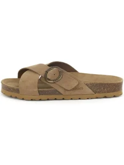 Leder-Pantoletten in Hellbraun>BABUNKERS Family