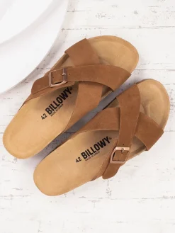 billowy Hausschuhe|Sandalen & Pantoletten^Leder-Pantoletten in Hellbraun