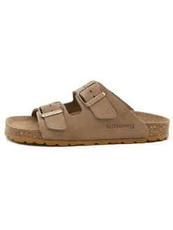 billowy Clogs & Pantoletten·Pantoletten^Leder-Pantoletten in Hellbraun