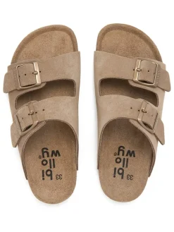 billowy Clogs & Pantoletten·Pantoletten^Leder-Pantoletten in Hellbraun