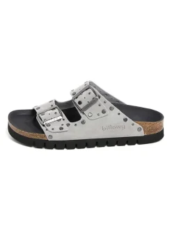 billowy Clogs & Pantoletten^Leder-Pantoletten in Hellgrau