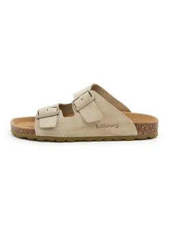 billowy Clogs & Pantoletten^Leder-Pantoletten in Khaki
