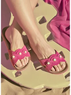 Leder-Pantoletten in Pink>BABUNKERS Family Best