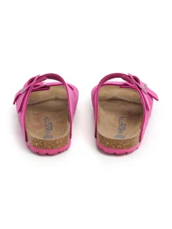 Leder-Pantoletten in Pink><noscript><img width=