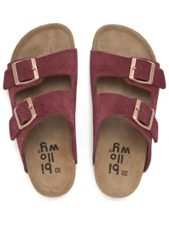 billowy Clogs & Pantoletten·Pantoletten^Leder-Pantoletten in Rot