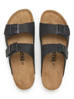Leder-Pantoletten in Schwarz><noscript><img width=