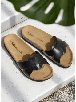 Leder-Pantoletten in Schwarz>BABUNKERS Family Sale