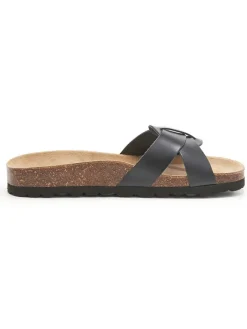 Leder-Pantoletten in Schwarz><noscript><img width=