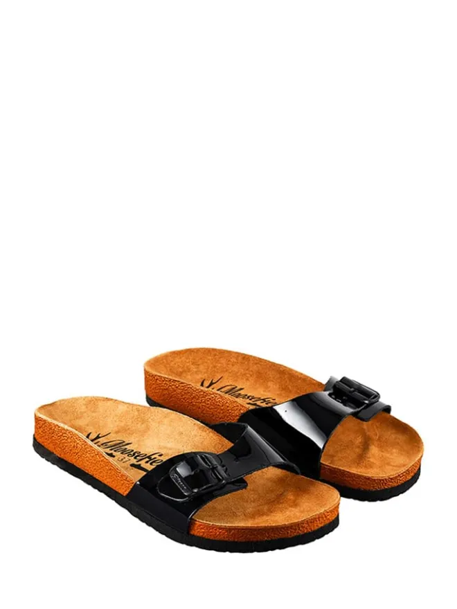 Leder-Pantoletten in Schwarz>Moosefield Best