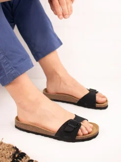 BABUNKERS Family Hausschuhe|Sandalen & Pantoletten^Leder-Pantoletten in Schwarz