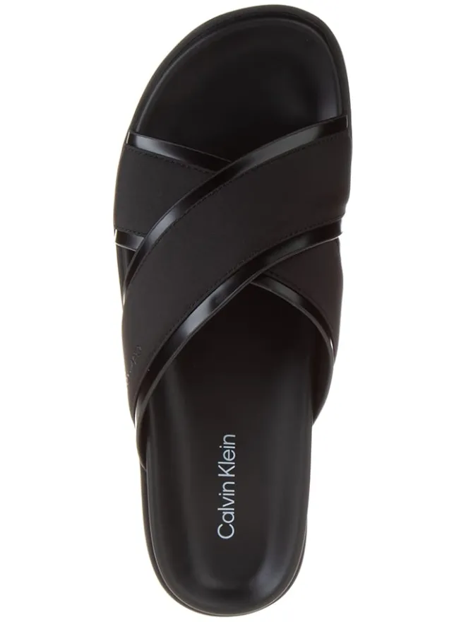 Leder-Pantoletten in Schwarz>Calvin Klein Sale