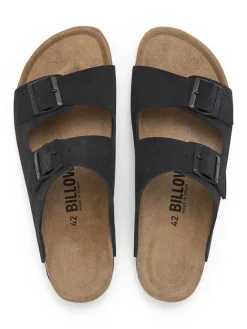 Leder-Pantoletten in Schwarz><noscript><img width=