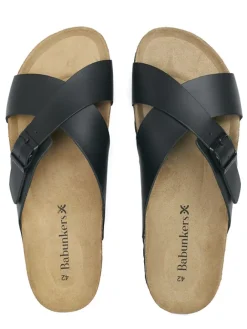 BABUNKERS Family Hausschuhe|Sandalen & Pantoletten^Leder-Pantoletten in Schwarz