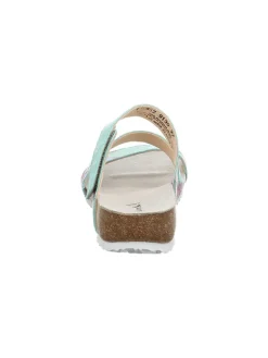 Leder-Pantoletten in Türkis><noscript><img width=