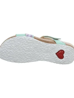 Leder-Pantoletten in Türkis><noscript><img width=
