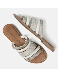 Lazamani Clogs & Pantoletten^Leder-Pantoletten in Weiß