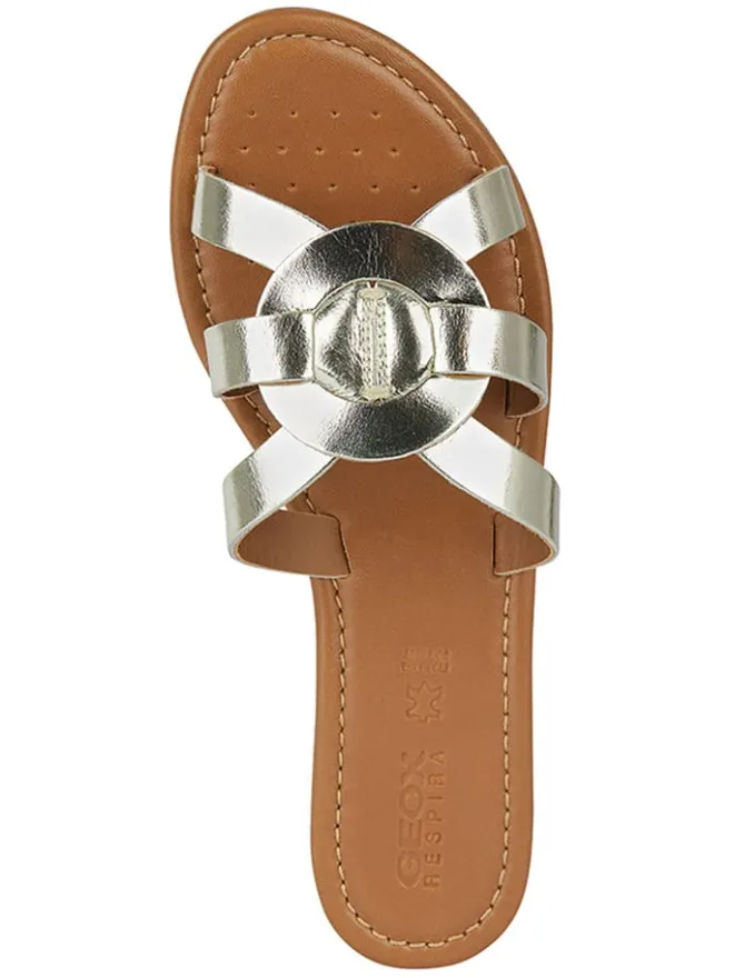 Geox Clogs & Pantoletten^Leder-Pantoletten "Sozy" in Gold