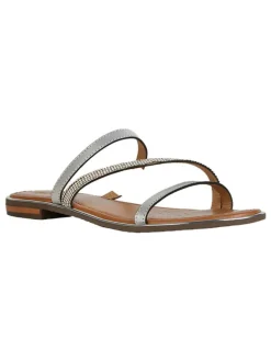 Leder-Pantoletten "Sozy Plus" in Silber>Geox Outlet