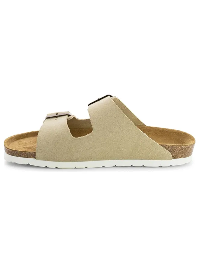 Leder-Pantoletten "Trefle" in Beige>Sunbay Outlet