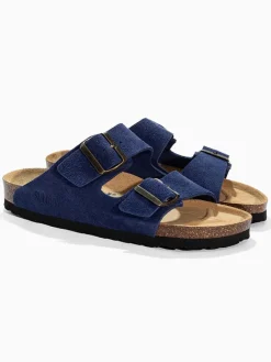 Sunbay Clogs & Pantoletten^Leder-Pantoletten "Trefle" in Dunkelblau