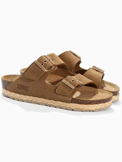 Sunbay Clogs & Pantoletten^Leder-Pantoletten "Trefle" in Hellbraun