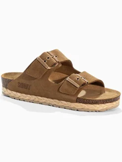 Sunbay Clogs & Pantoletten^Leder-Pantoletten "Trefle" in Hellbraun