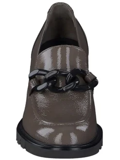 Leder-Pumps in Braun/ Schwarz><noscript><img width=