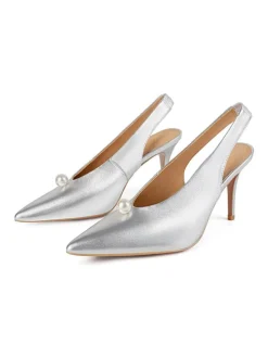 Leder-Pumps "Come Across" in Silber>loft37 Best