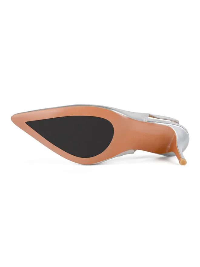 Leder-Pumps "Come Across" in Silber>loft37 Best