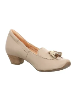 Leder-Pumps in Beige><noscript><img width=