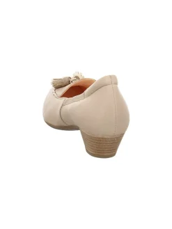 Leder-Pumps in Beige><noscript><img width=