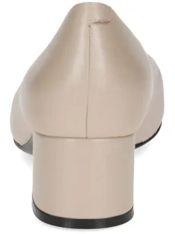 Leder-Pumps in Beige/ Schwarz><noscript><img width=