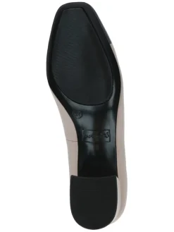 Leder-Pumps in Beige/ Schwarz><noscript><img width=