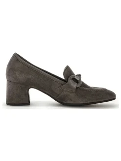 Leder-Pumps in Braun><noscript><img width=