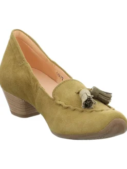 Leder-Pumps in Khaki><noscript><img width=