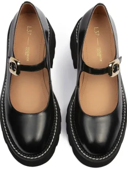 Leder-Pumps in Schwarz><noscript><img width=