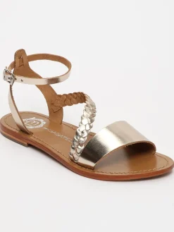 Leder-Sandalen "Beldrade" in Gold>Les BAGATELLES New