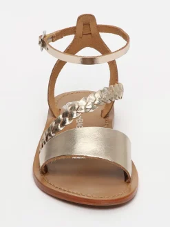 Leder-Sandalen "Beldrade" in Gold>Les BAGATELLES New