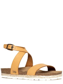 Leder-Sandalen "Dorado" in Hellbraun>Sunbay Discount