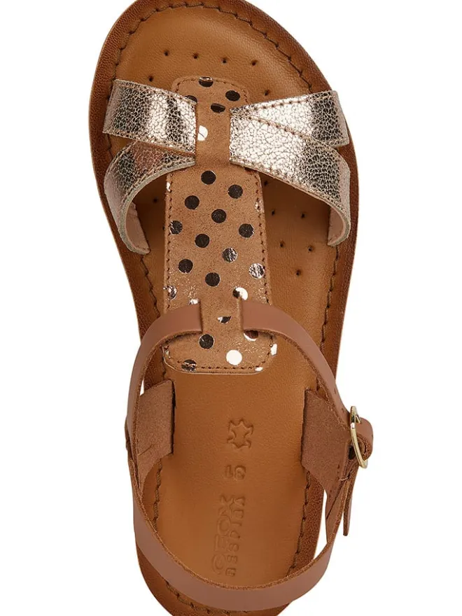 Leder-Sandalen "Eolie" in Hellbraun>Geox Outlet