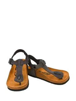 Leder-Sandalen in Anthrazit><noscript><img width=