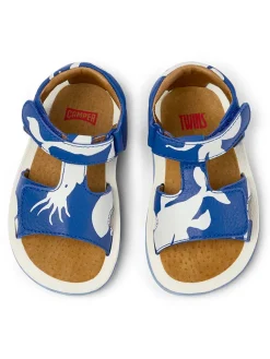 Leder-Sandalen in Blau/ Weiß><noscript><img width=