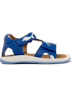 Leder-Sandalen in Blau/ Weiß><noscript><img width=