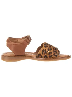 Leder-Sandalen in Braun>POM POM New