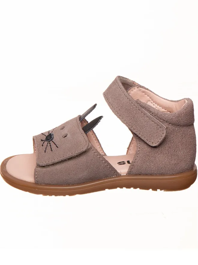 Leder-Sandalen in Braun>kmins Online