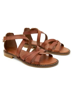 Leder-Sandalen in Braun>CLKA Clearance
