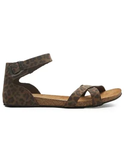 Leder-Sandalen in Braun/ Schwarz>Comfortfusse New