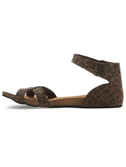Leder-Sandalen in Braun/ Schwarz><noscript><img width=